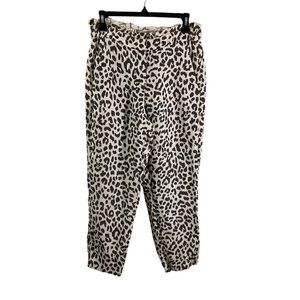 J. Crew Animal Print Linen Blend Ankle Pants